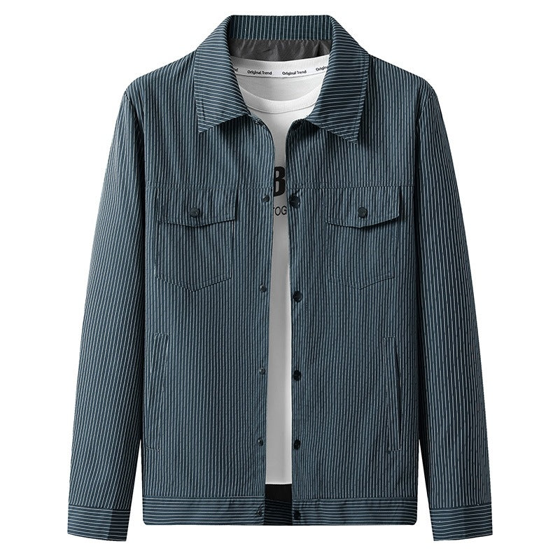 Herren Gestreifte Hemdjacke Shop Nory