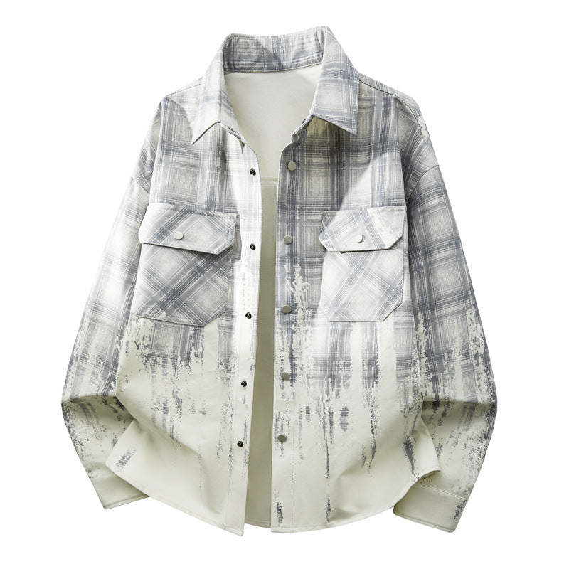 Herren Modische Karo Hemdjacke Shop Nory