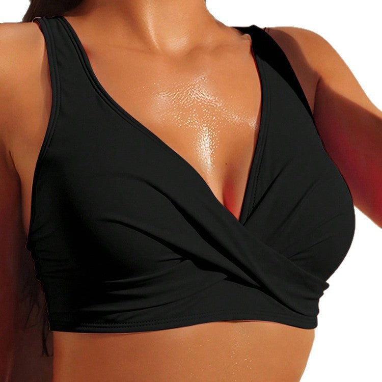 Damen Sport-Bikini-Oberteil mit raffiniertem Wickeldetail