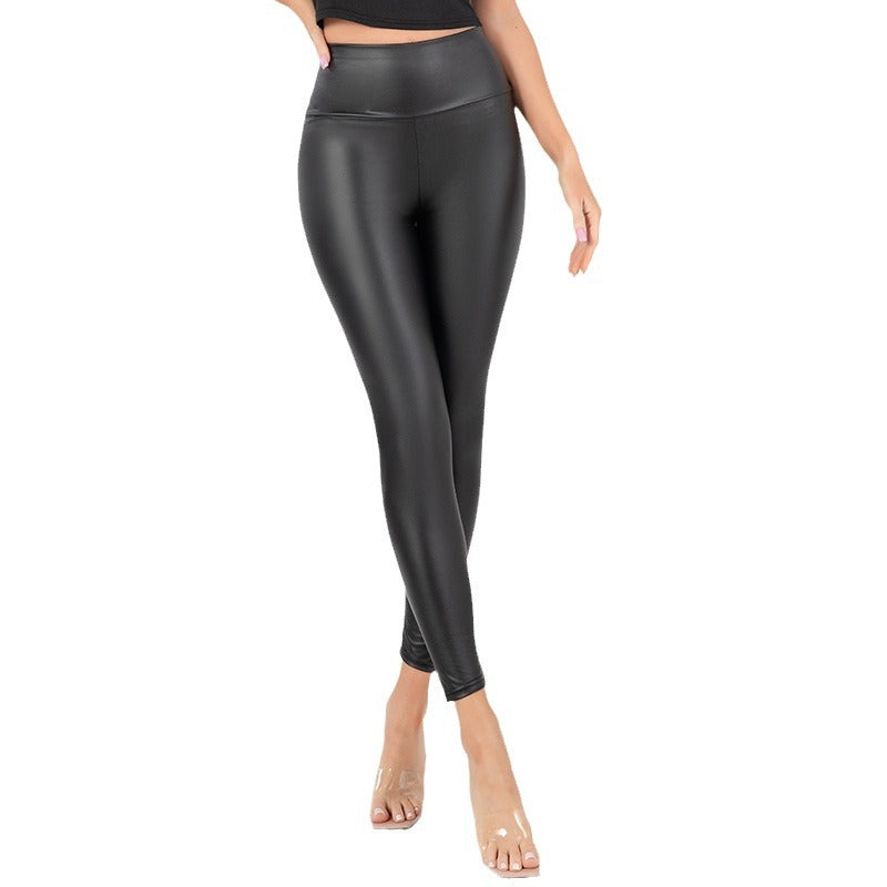 Damen Hochglänzende Leggings mit hohem Bund und formendem Schnitt