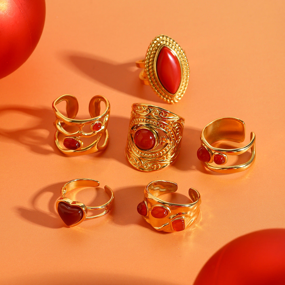 Damen Offener Ring mit Herzdesign und verstellbarer Größe Shop Nory
