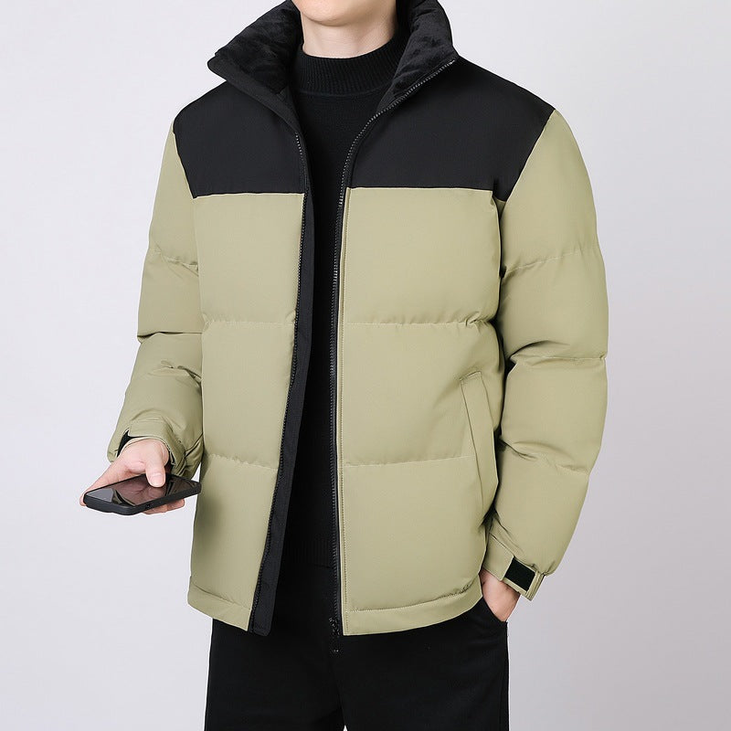 Herren Isolierte Winter-Steppjacke mit geometrischer Ton-in-Ton‑Steppung und hohem Stehkragen Shop Nory