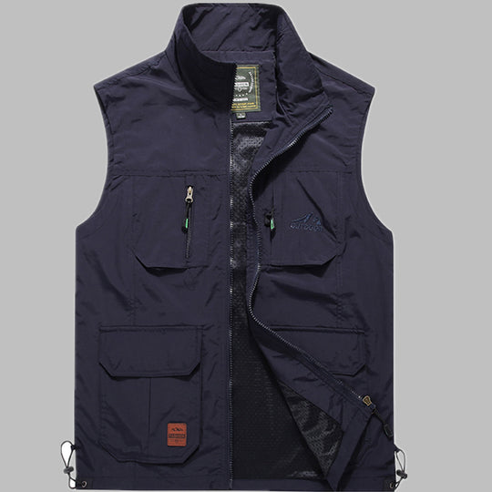 Herren multifunktionale Outdoor‑Utility‑Weste mit Reißverschluss, Mehrfachtaschen und atmungsaktivem Meshfutter Shop Nory