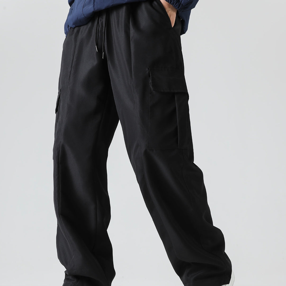 Herren Tapered Cargo-Jogginghose mit flachem Tunnelzug, Mehrfachtaschen & schmalem Knöchelsaum Shop Nory