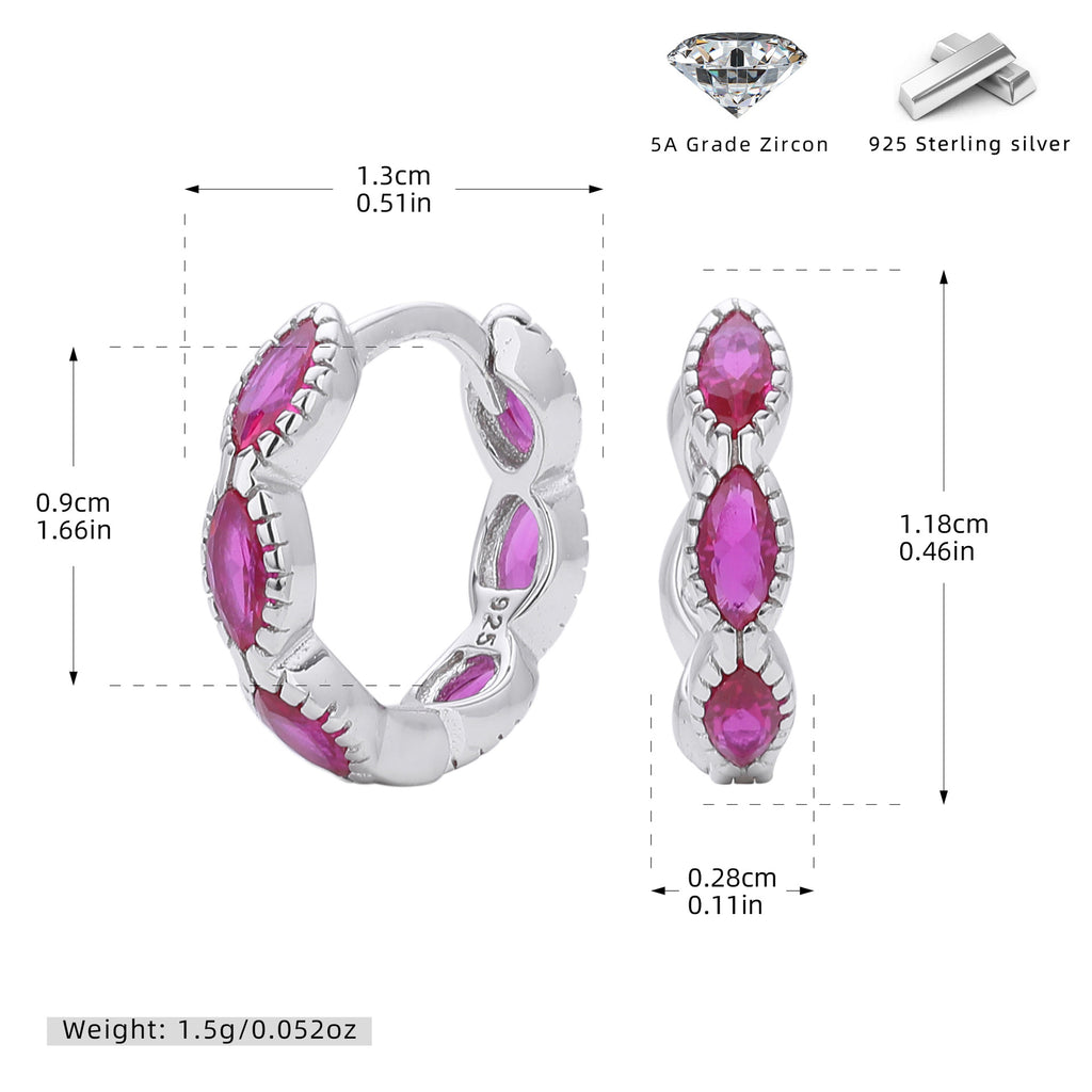 Damen Creolen mit funkelnden blauen Zirkonsteinen aus hochwertigem 925 Sterling Silber Shop Nory