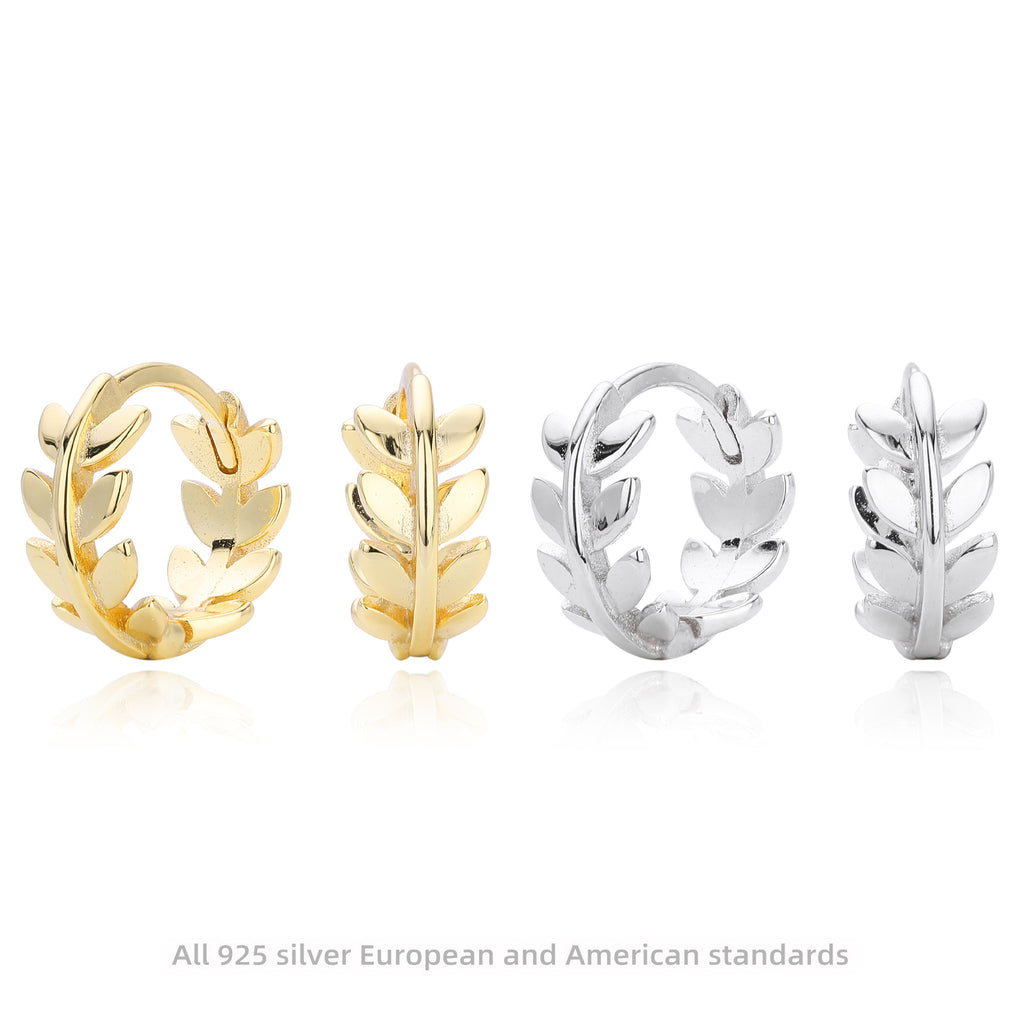 Damen Ohrringe im eleganten Blattdesign aus hochwertigem 925 Sterling Silber Shop Nory
