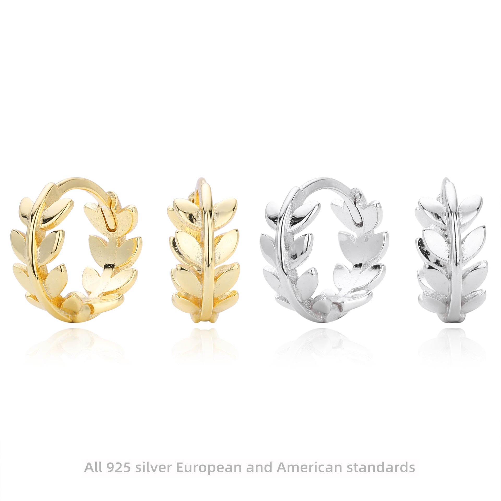 Damen Ohrringe im eleganten Blattdesign aus hochwertigem 925 Sterling Silber Shop Nory
