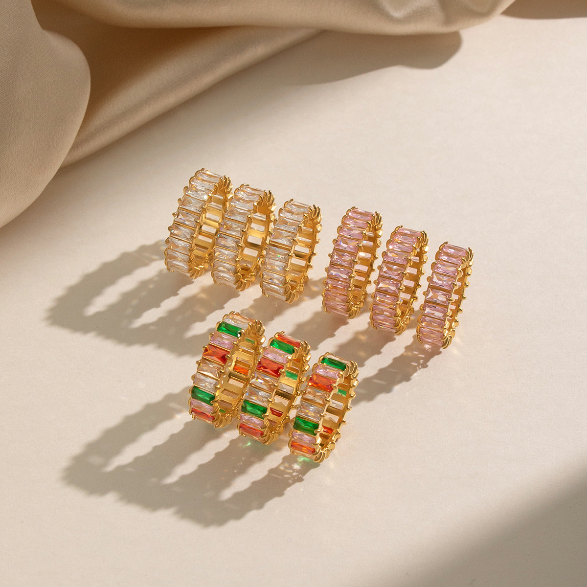 Damen modischer Ring mit buntem Steinbesatz Shop Nory