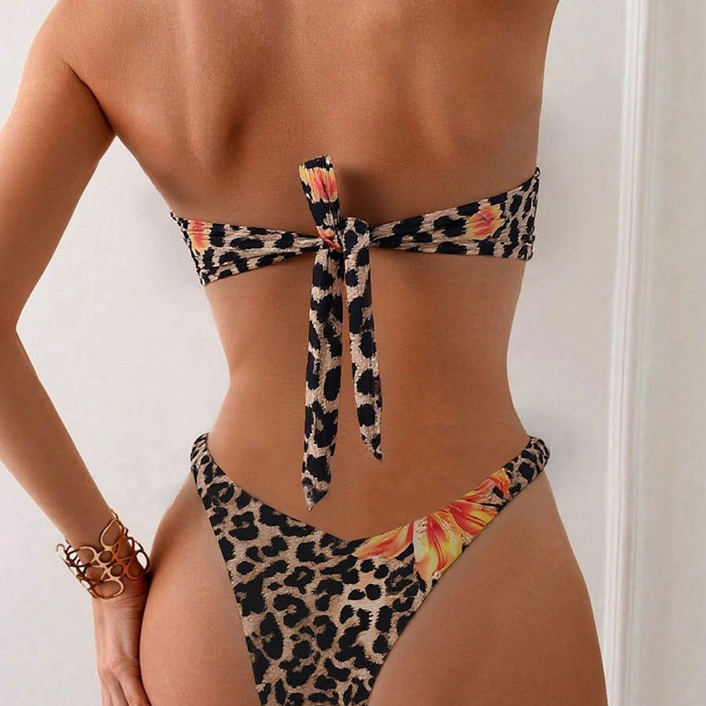 Damen Bandeau-Bikini mit dekorativem Ring-Detail Shopnory