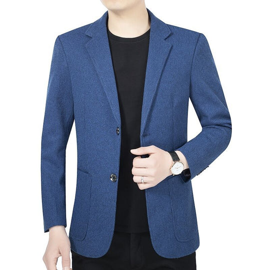 Herren Tailliertes Wollmix-Sakko im Casual-Blazer-Stil mit aufgesetzten Taschen Shop Nory