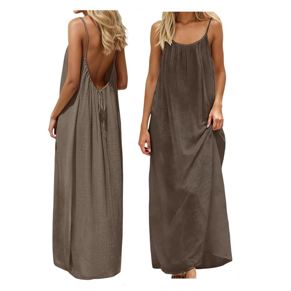 Damen Maxikleid mit tiefem Rücken