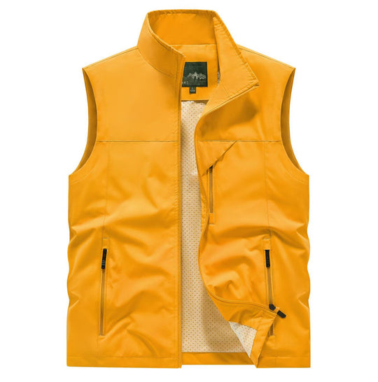 Herren Atmungsaktive Softshell-Utilityweste mit hohem Stehkragen, wasserabweisender Außenlage und mehrfachen Reißverschlusstaschen Shop Nory
