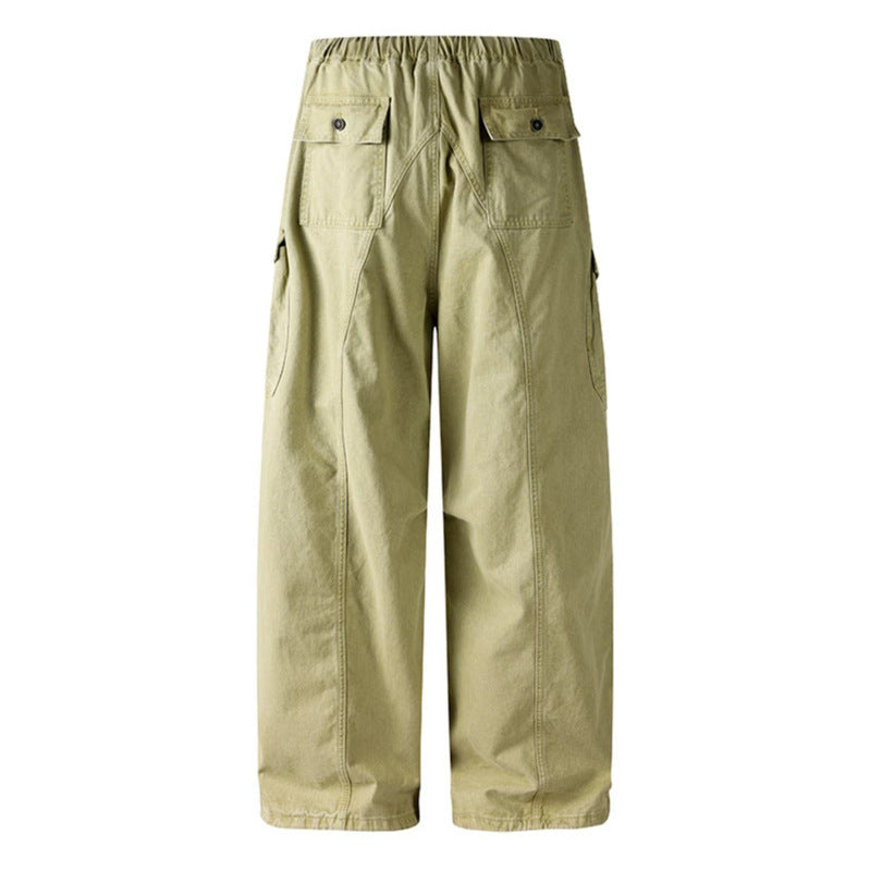 Damen Weite Cargo-Palazzo-Hose mit Tunnelzugbund und Mehrfachtaschen Shop Nory
