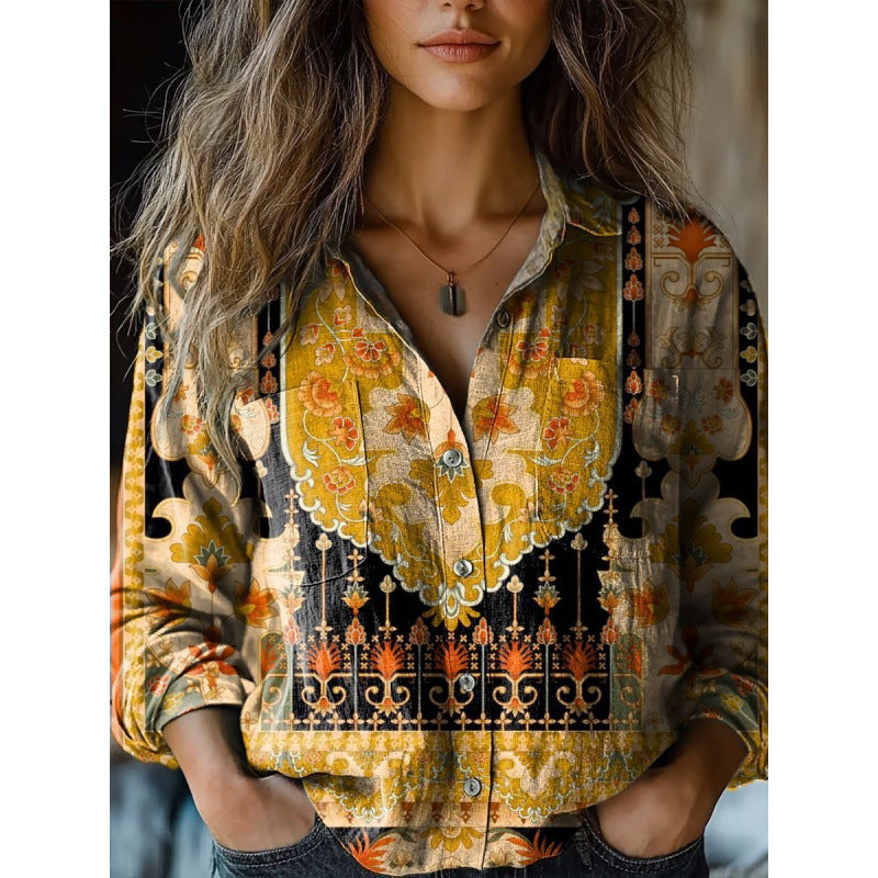 Damen Modische Bluse mit Paisleymuster Shop Nory