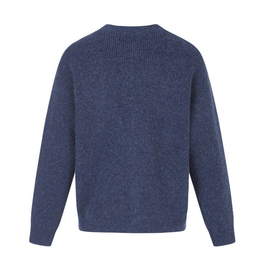 Unisex Boxy-Strickjacke mit Rundhalsausschnitt, durchgehender Knopfleiste und feiner Waffelstruktur Shop Nory