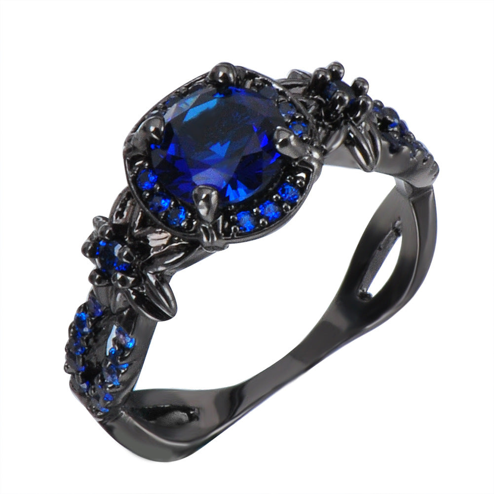 Damen Ring mit luxuriösem, facettiertem Kaffeeschimmer und floralen Akzenten Shop Nory