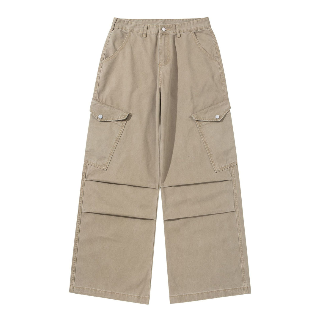 Damen Weite Cargo-Hose aus Baumwoll-Twill mit hoher Taille und aufgesetzten Klappentaschen Shop Nory