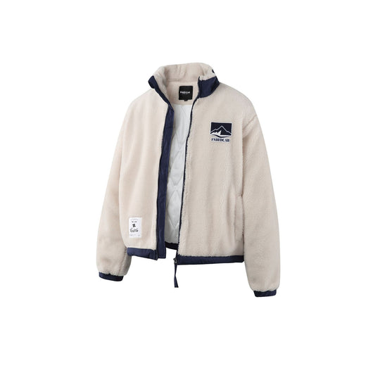 Herren Teddy-Fleecejacke mit Stehkragen, durchgehendem Reißverschluss und Kontrastbesatz Shop Nory