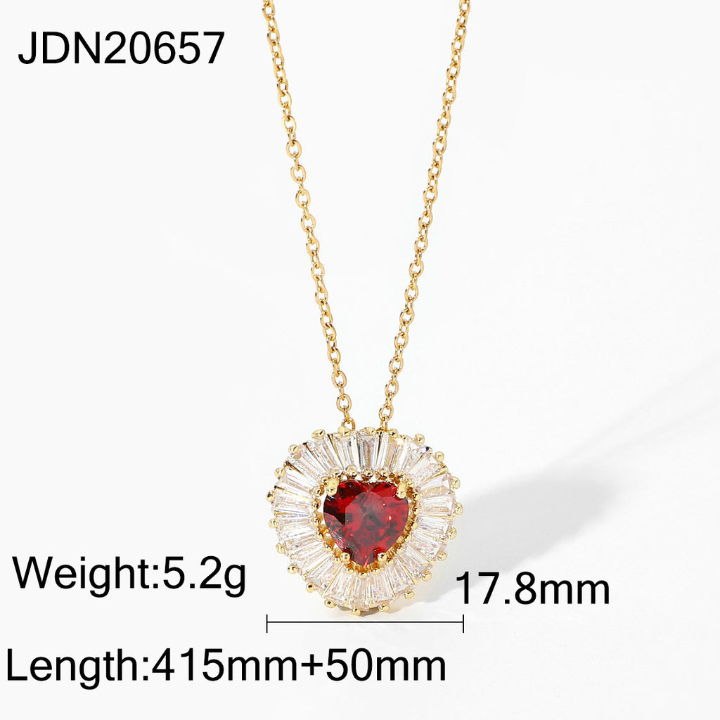 Damen Halskette mit strahlendem Zirkonia-Anhänger und elegante Gliederkette Shop Nory
