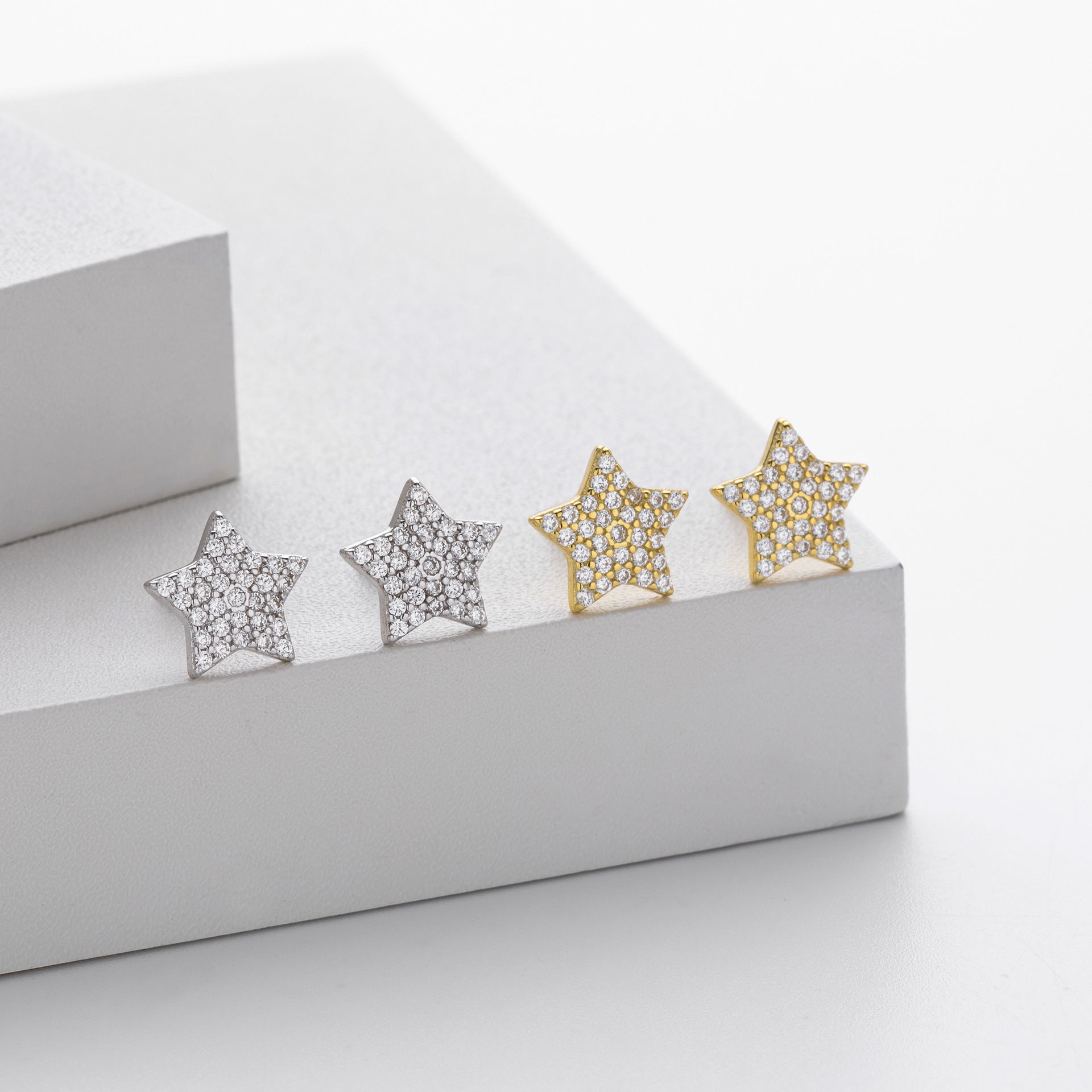 Damen Ohrstecker mit funkelndem Sternendesign aus 925 Sterling Silber Shop Nory