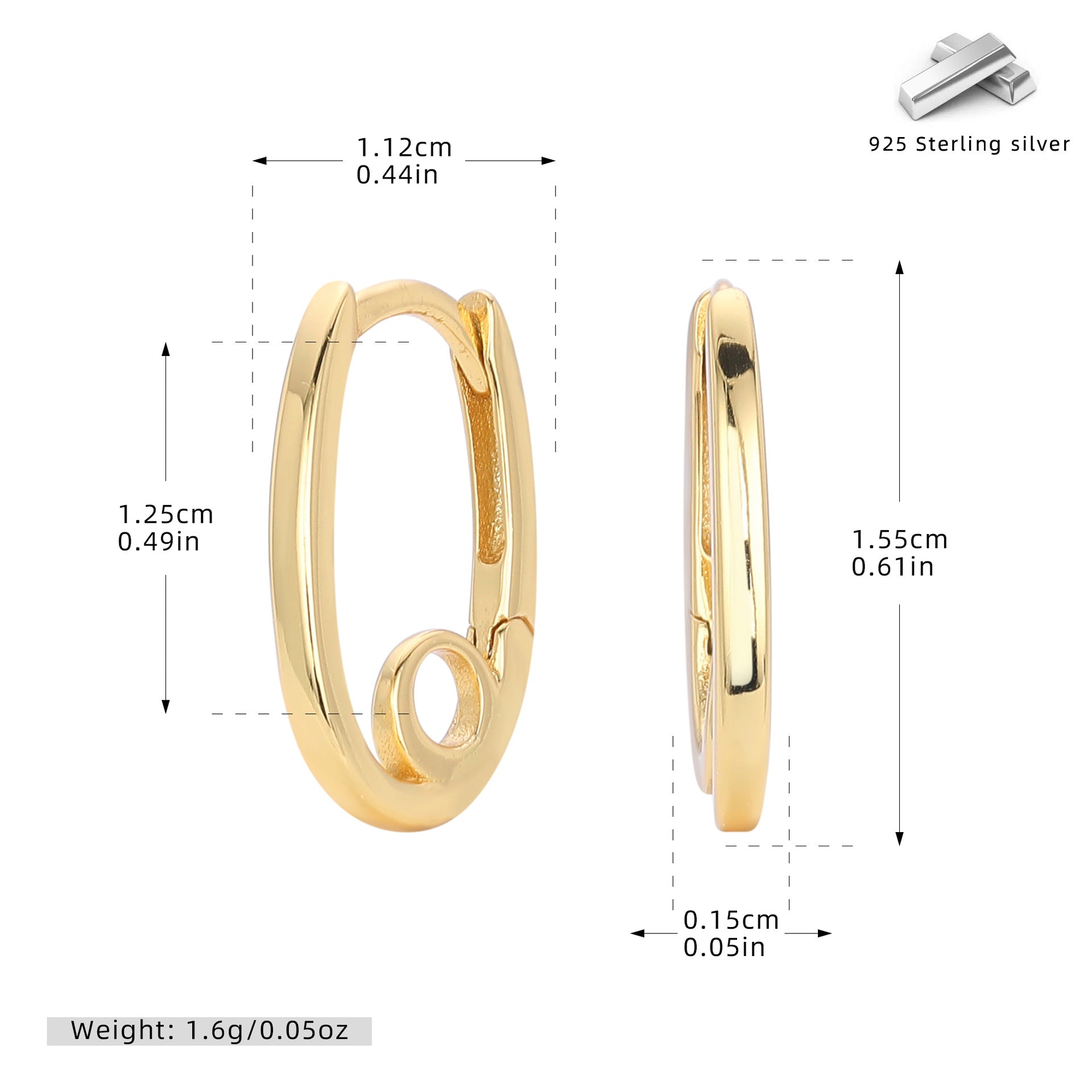 Damen Ohrhänger im modernen Schwungdesign aus 925 Sterling Silber Shop Nory