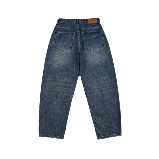 Unisex Weite Jeans mit hohem Bund, markanten Nahtpaneelen und konisch zulaufender Cropped-Silhouette Shop Nory