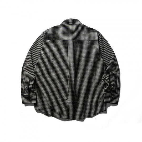 Herren Boxy-Overshirt aus leichter Baumwollmischung mit feinem Karomuster und Brustklappentaschen Shop Nory