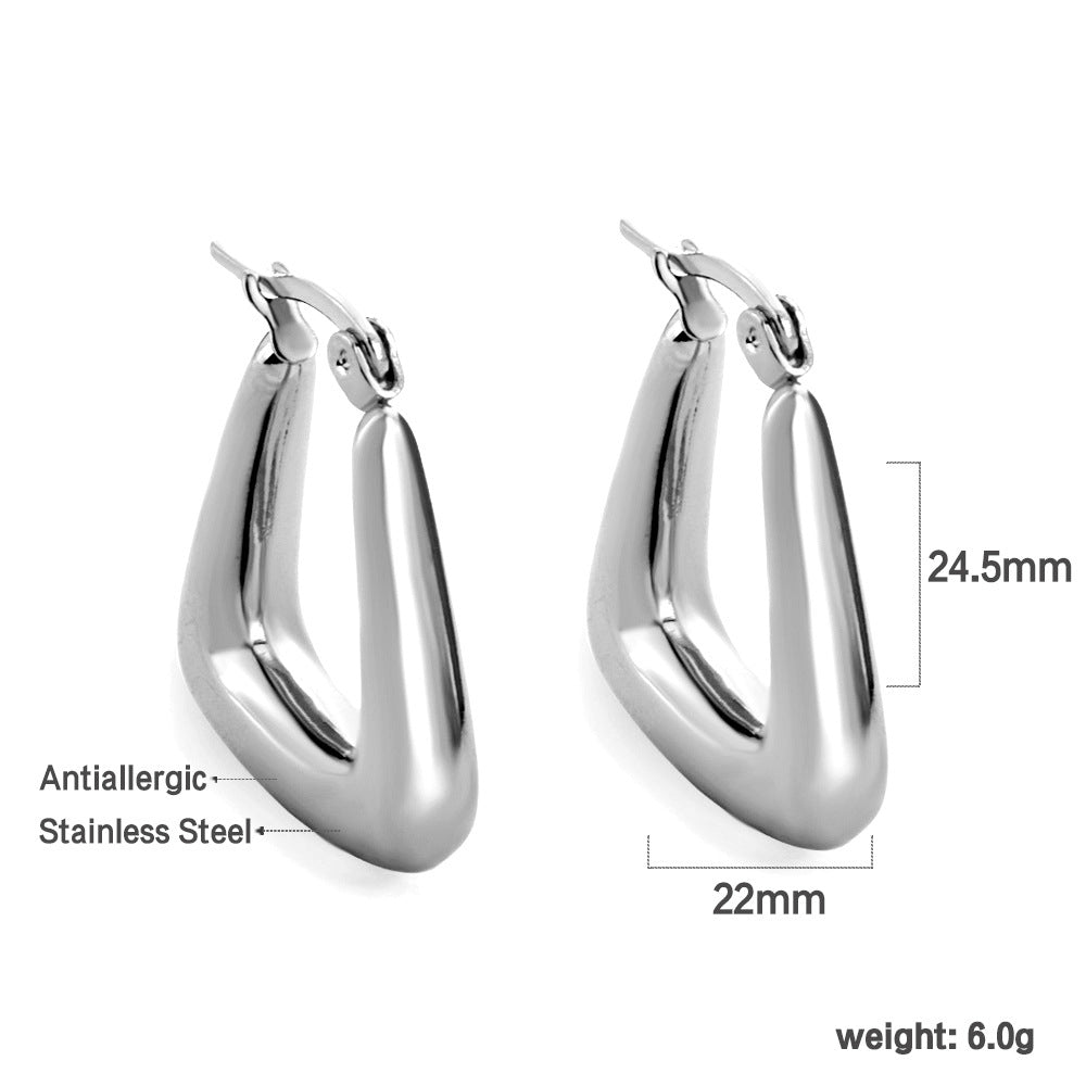 Damen Hängende Creolen aus hochwertigem Edelstahl mit goldplattierter Oberfläche Shop Nory