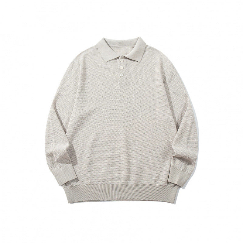 Unisex Boxy-Feinstrick-Poloshirt mit Henley-Knopfleiste, Rippbündchen und Raglanärmeln Shop Nory