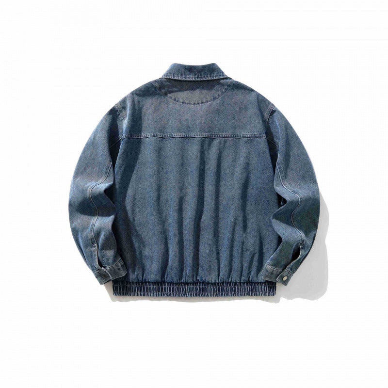 Herren Oversize-Jeansjacke mit elastischem Saum und verdeckter Druckknopfleiste Shop Nory