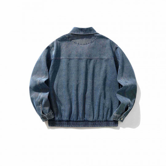 Herren Oversize-Jeansjacke mit elastischem Saum und verdeckter Druckknopfleiste Shop Nory