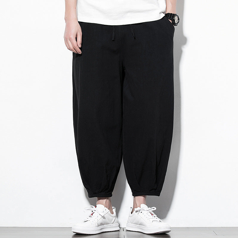 Herren Weite Harem-Loungehose mit elastischem Bund und gerafften Knöchelabschlüssen Shop Nory