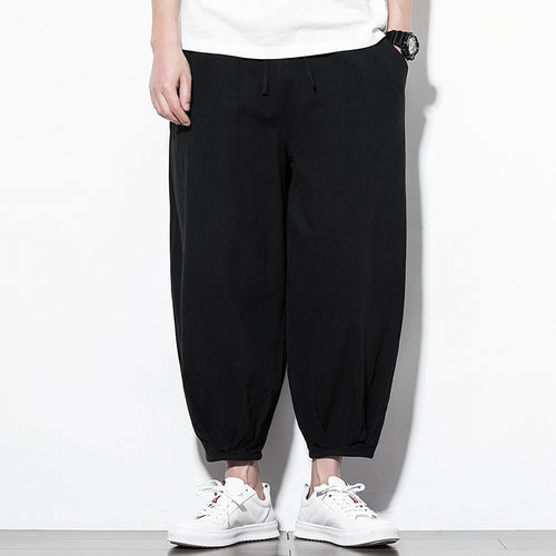 Herren Weite Harem-Loungehose mit elastischem Bund und gerafften Knöchelabschlüssen Shop Nory