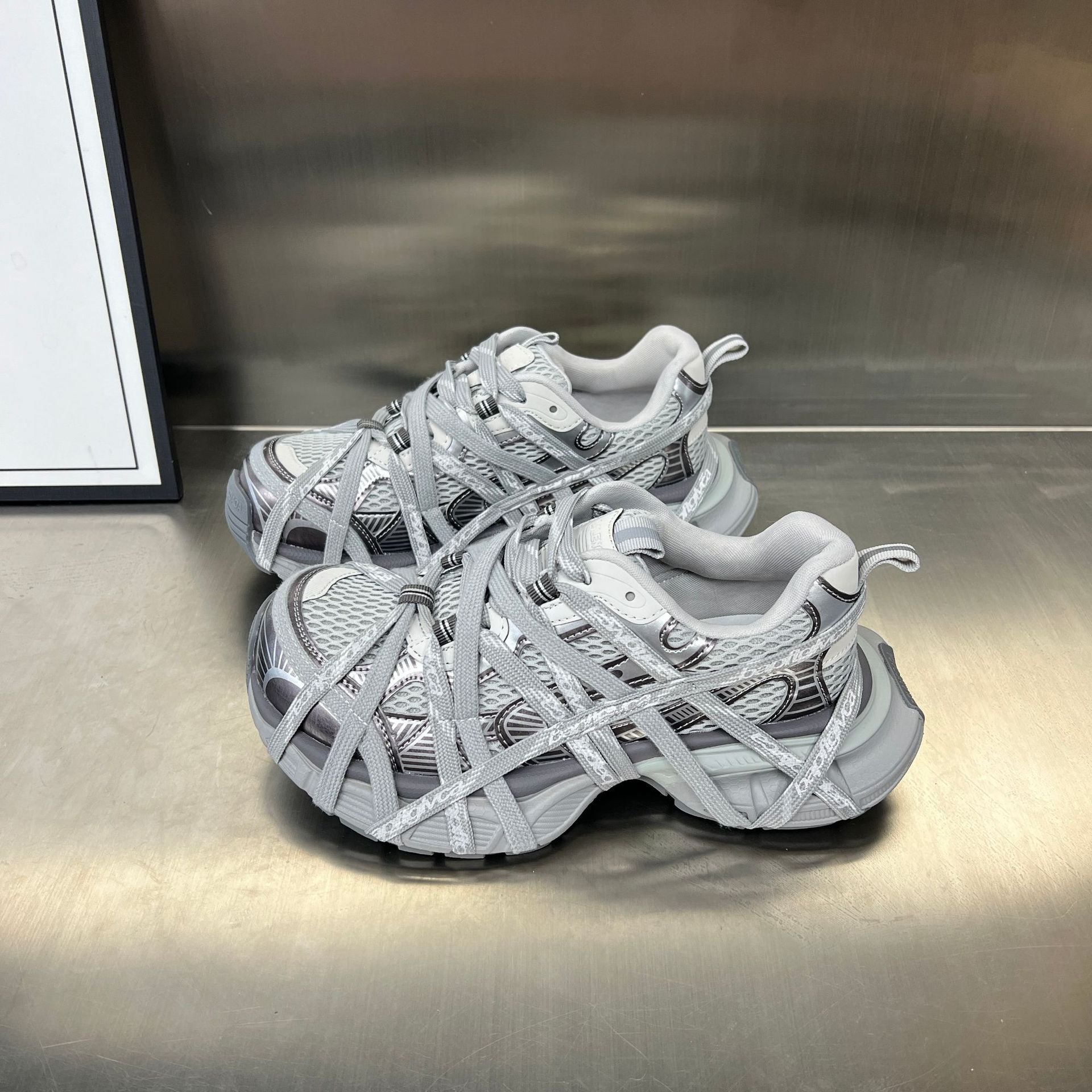 Damen Sportliche Hybrid Sneakers mit elastischer Netzstruktur und stabiler Gummisohle Shopnory