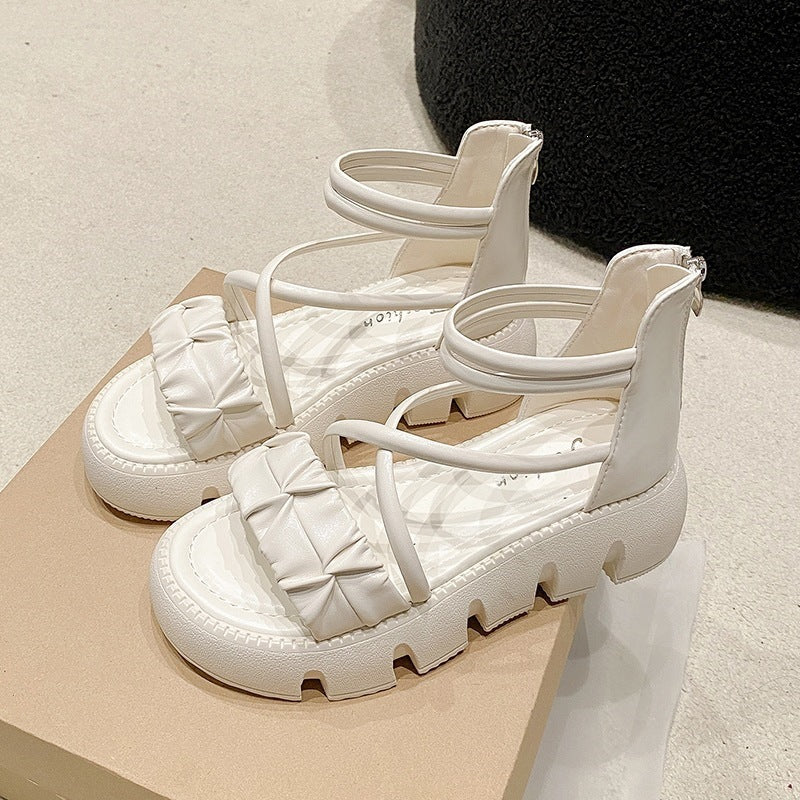 Damen modische Keilsandalen mit raffiniertem Riemendesign