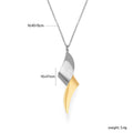 Damen elegante Edelstahl Halskette mit modernem, geschwungenem Anhänger Shop Nory