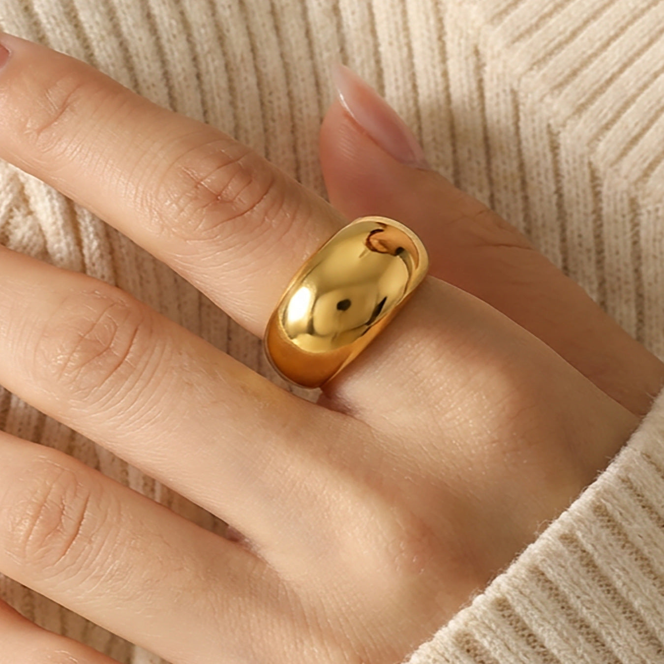 Damen Schlichter Edelstahlring mit modernem Design Shop Nory