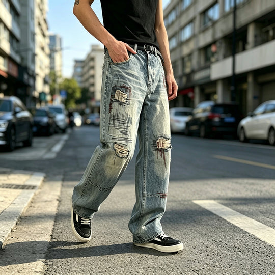 Herren lockere Denim-Jeans im Used-Look Shop Nory