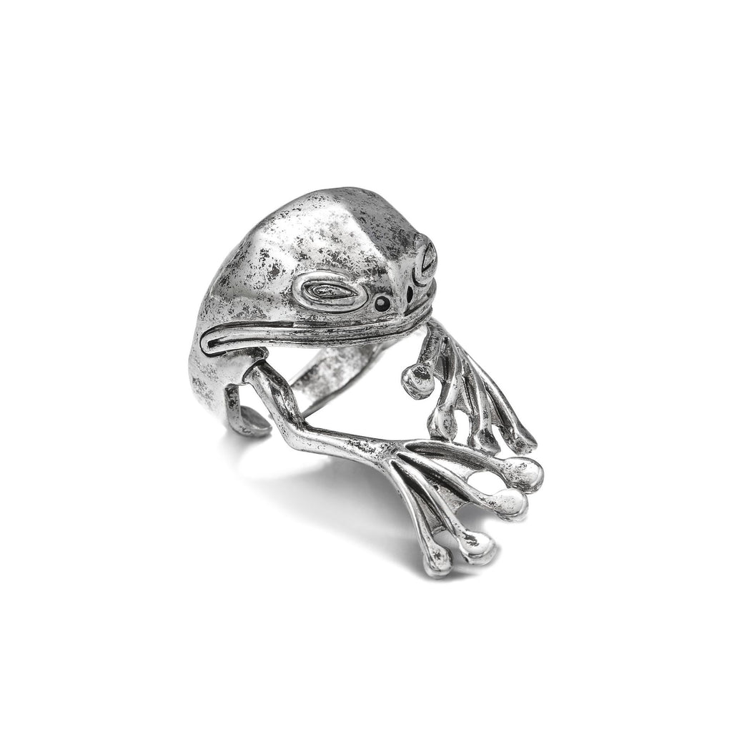 Damenring mit detailreicher Froschgestaltung Shop Nory