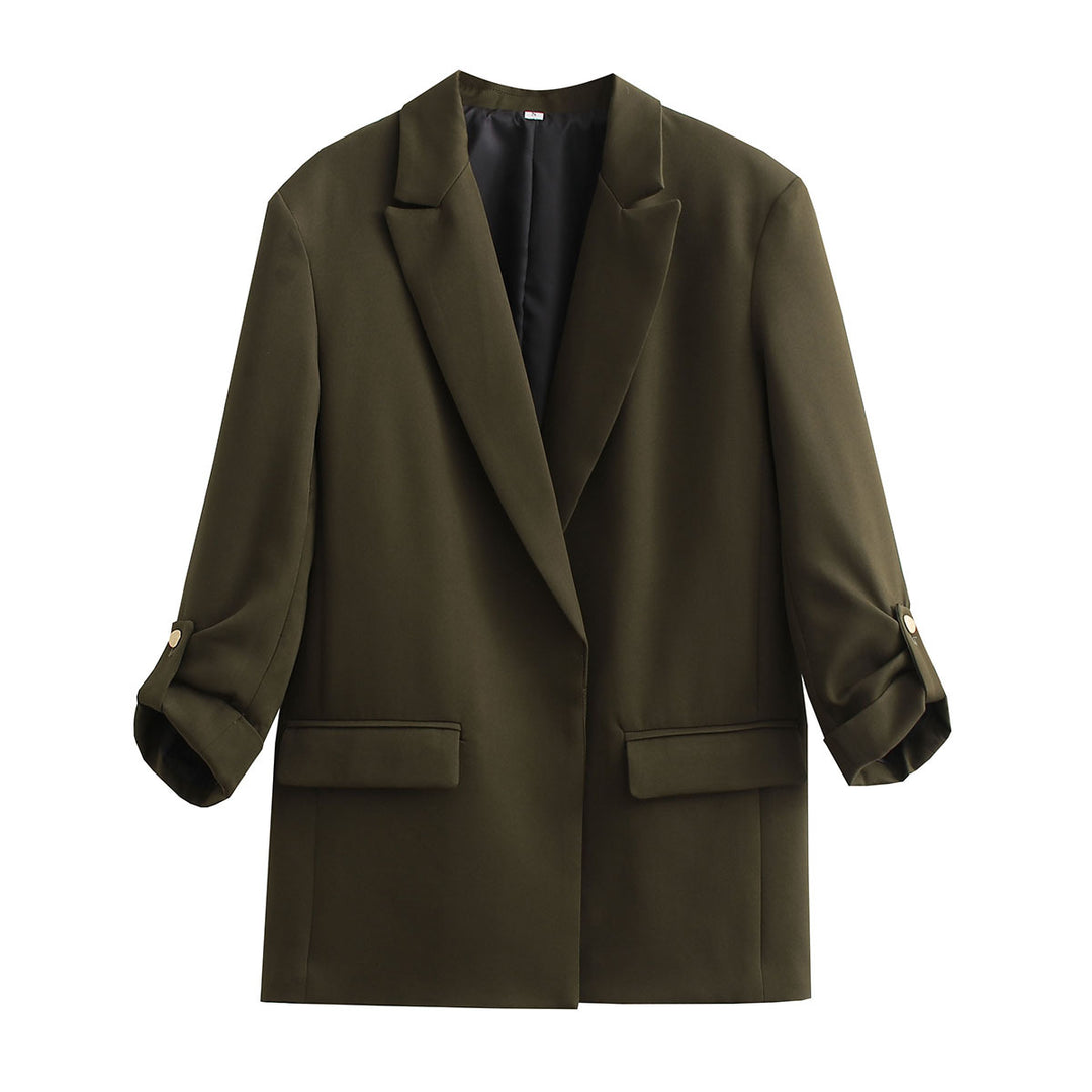 Damen Oversize Longline Blazer mit Dreiviertel-Ärmeln und Reverskragen Shop Nory