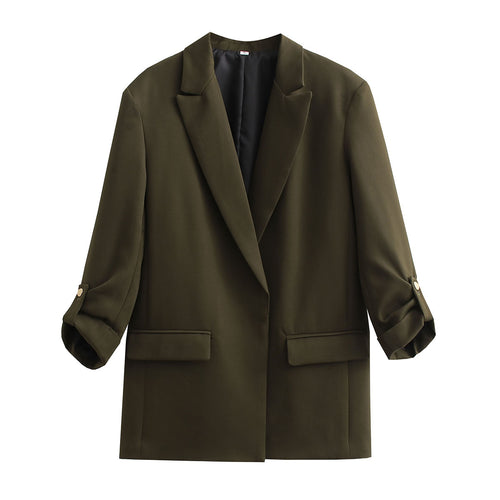 Damen Oversize Longline Blazer mit Dreiviertel-Ärmeln und Reverskragen Shop Nory