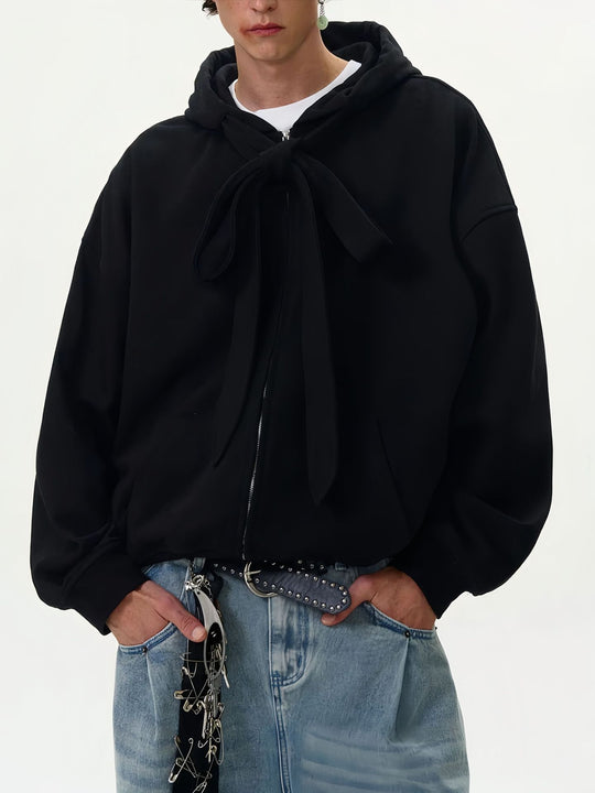 Damen Modische Kapuzenjacke mit Schleifen-Detail