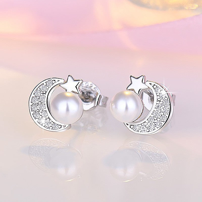 Damen Elegante Ohrringe mit Perlen und Kristallen Shop Nory