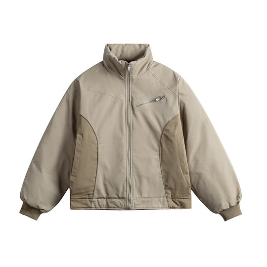 Unisex Kurz geschnittene gesteppte Jacke mit Stehkragen und ergonomischen Seiteneinsätzen Shop Nory