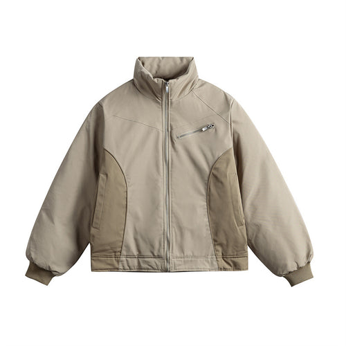 Unisex Kurz geschnittene gesteppte Jacke mit Stehkragen und ergonomischen Seiteneinsätzen Shop Nory