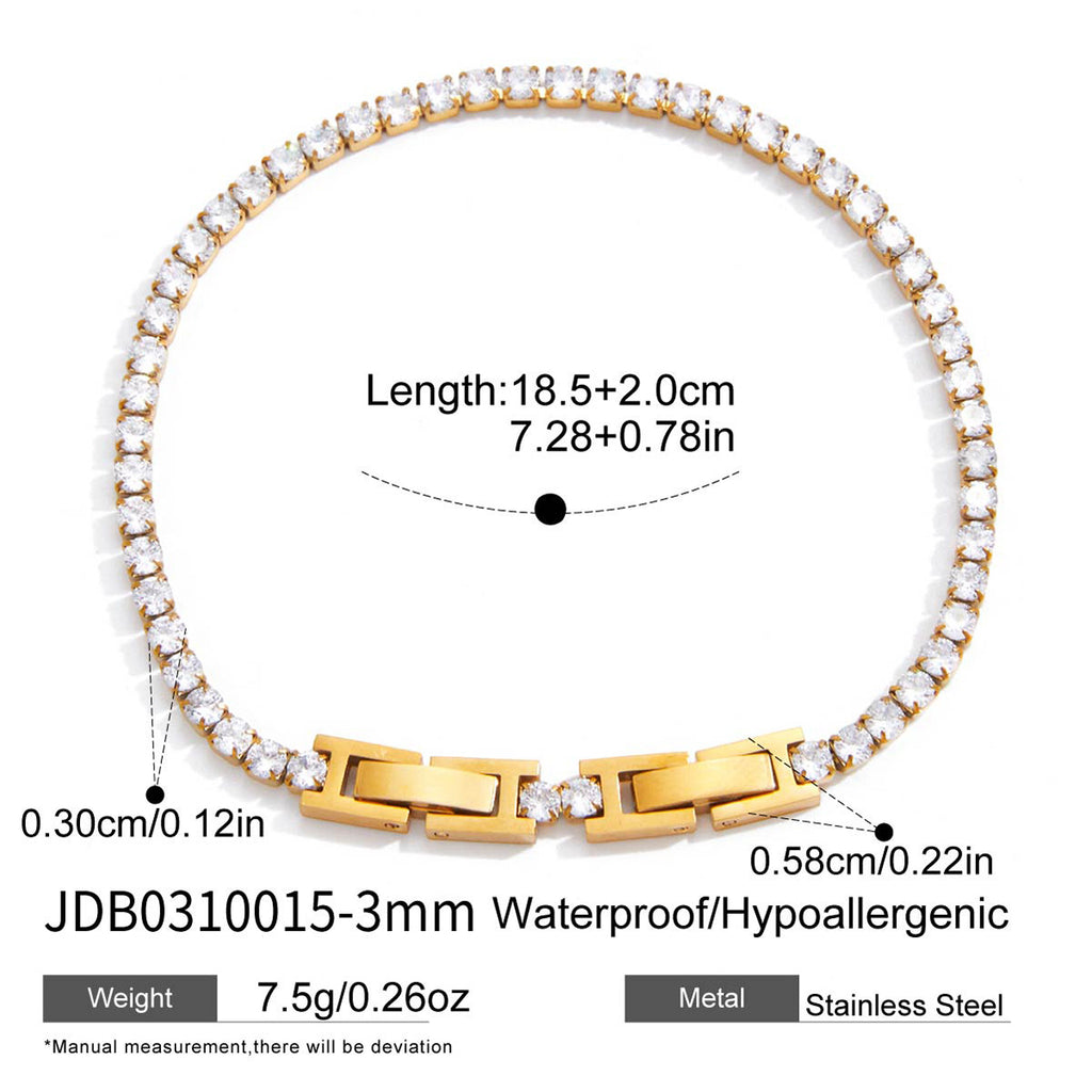 Damen Halskette mit hochwertigem Kristallbesatz aus hypoallergenem Edelstahl Shop Nory