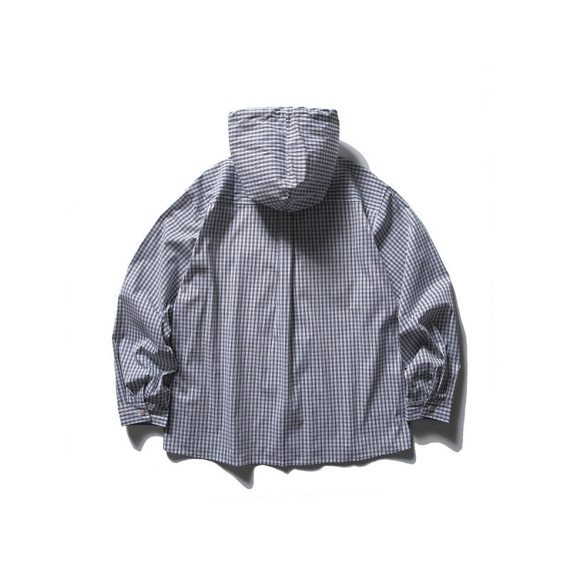 Unisex Oversized Kapuzen-Overshirt aus Baumwollmix mit Brustklappen und durchgehender Knopfleiste Shop Nory