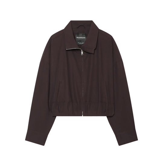 Damen Kurz geschnittene Oversize-Bomberjacke aus Baumwoll-Mix mit Reißverschluss Shop Nory