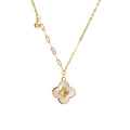 Damen filigrane Halskette mit blütenförmigem Anhänger und hochwertigem Goldbesatz Shop Nory