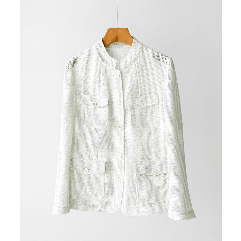 Damen Modische Boucléjacke mit praktischen Taschen Shop Nory